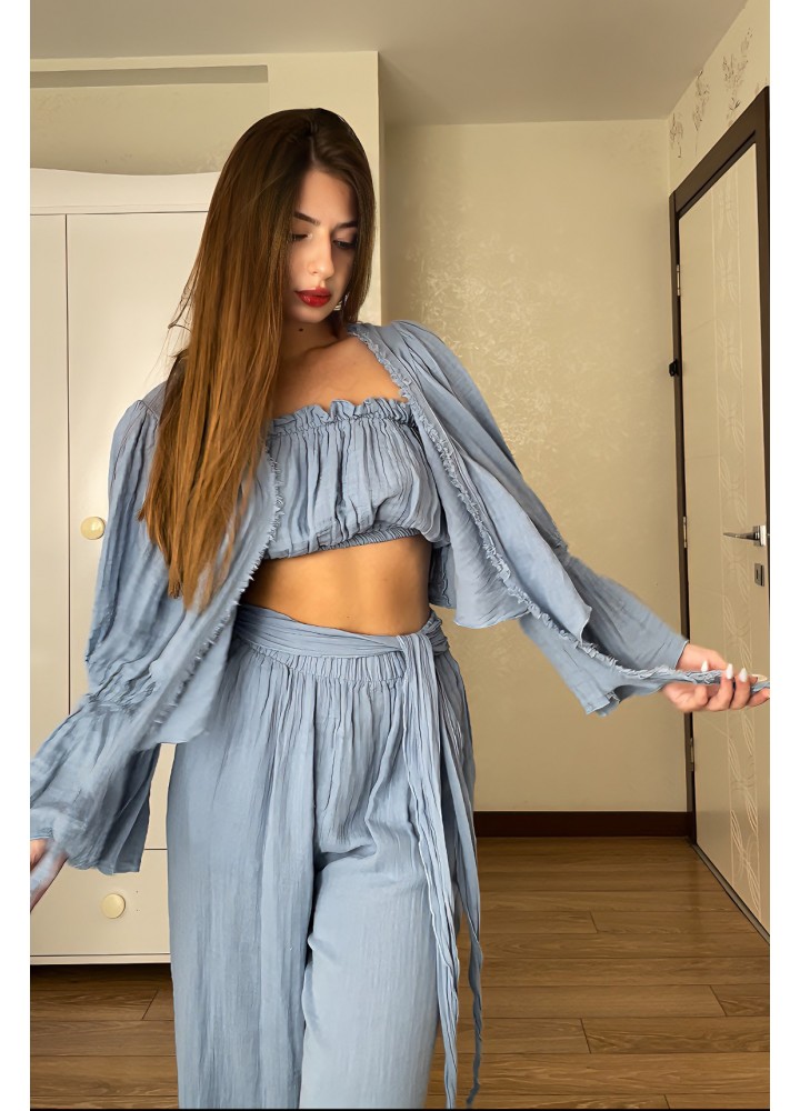 Serra 3'lü Takım - Açık Mavi
